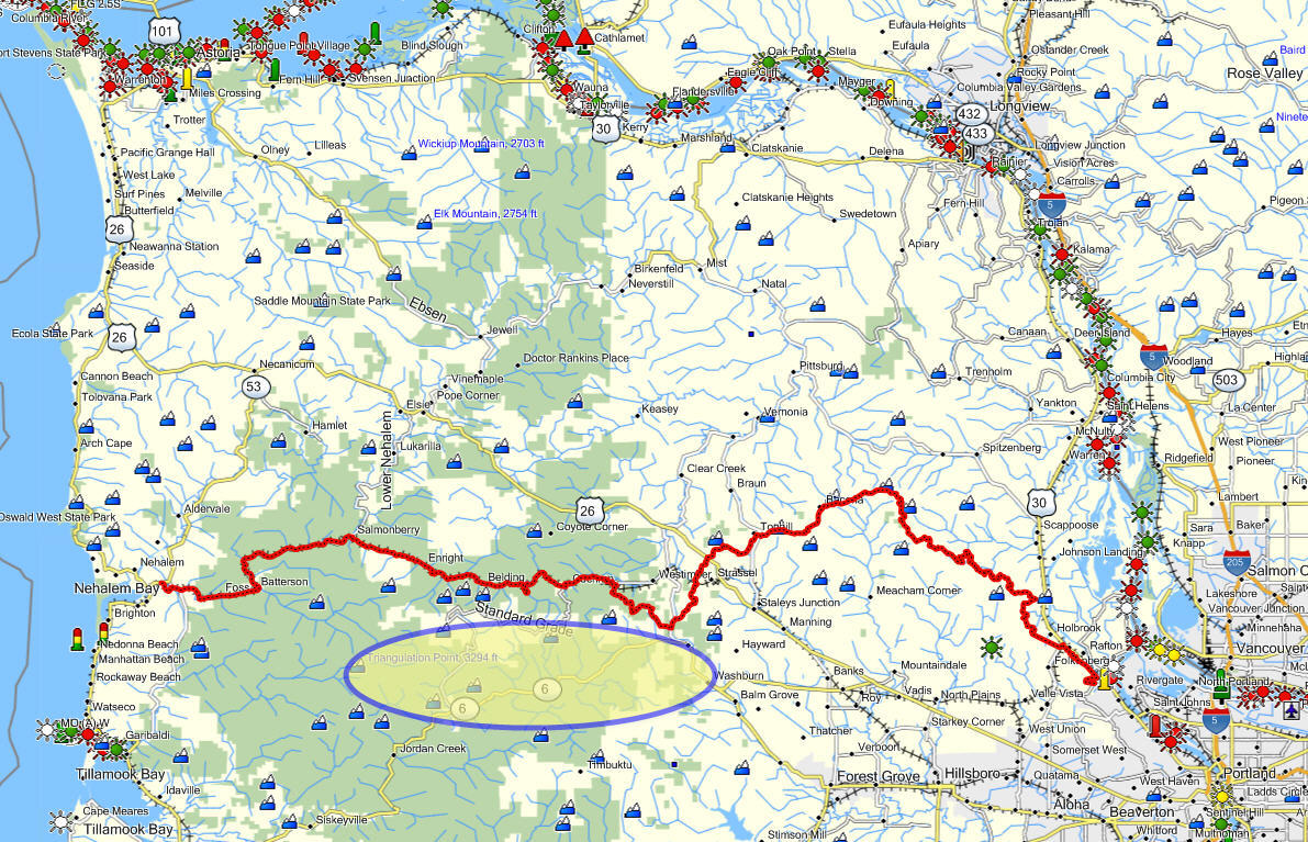 Tillamook State Forest Trail Map University Falls & Gravelle Brothers Trail | Forest Hiker